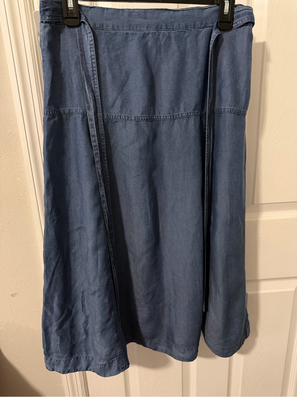 Adrienne Vittadini Chambray A-Line Skirt in Blue